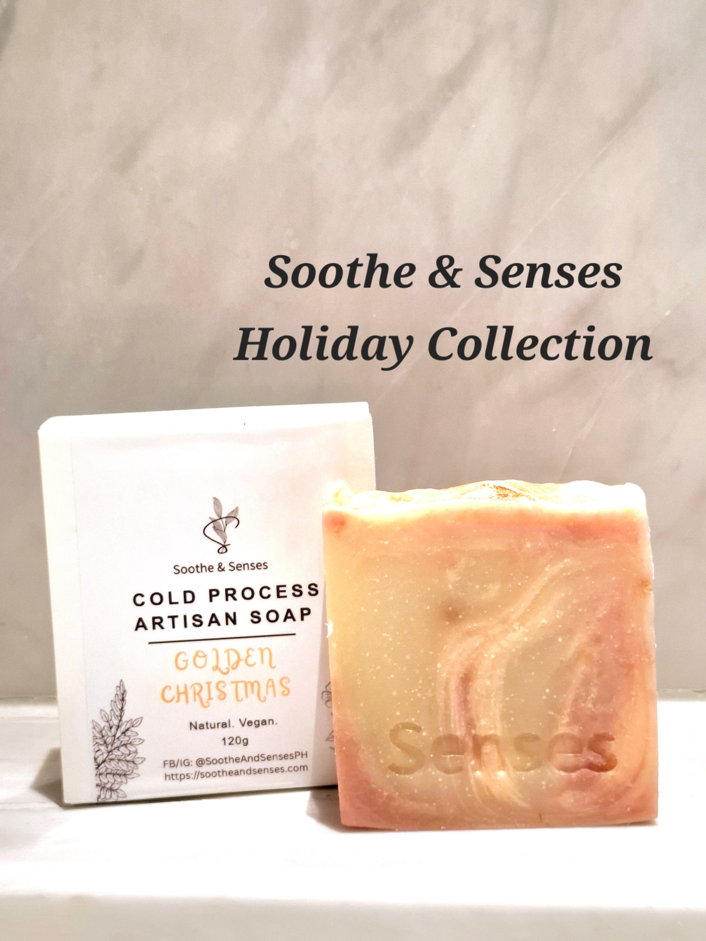 2025 Golden Christmas Natural Cold Processed Handmade Bar/ Artisan Soap