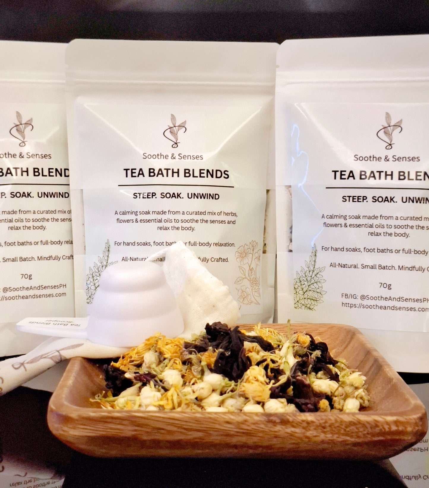 Natural Tea Bath Blends - 70g Pouch