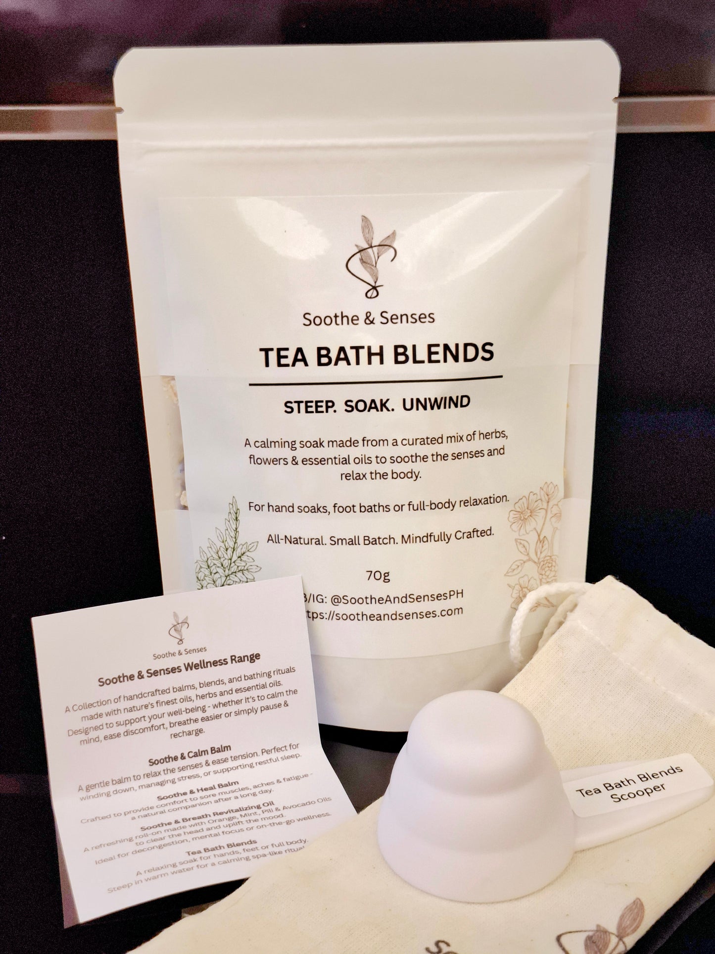 Natural Tea Bath Blends - 70g Pouch