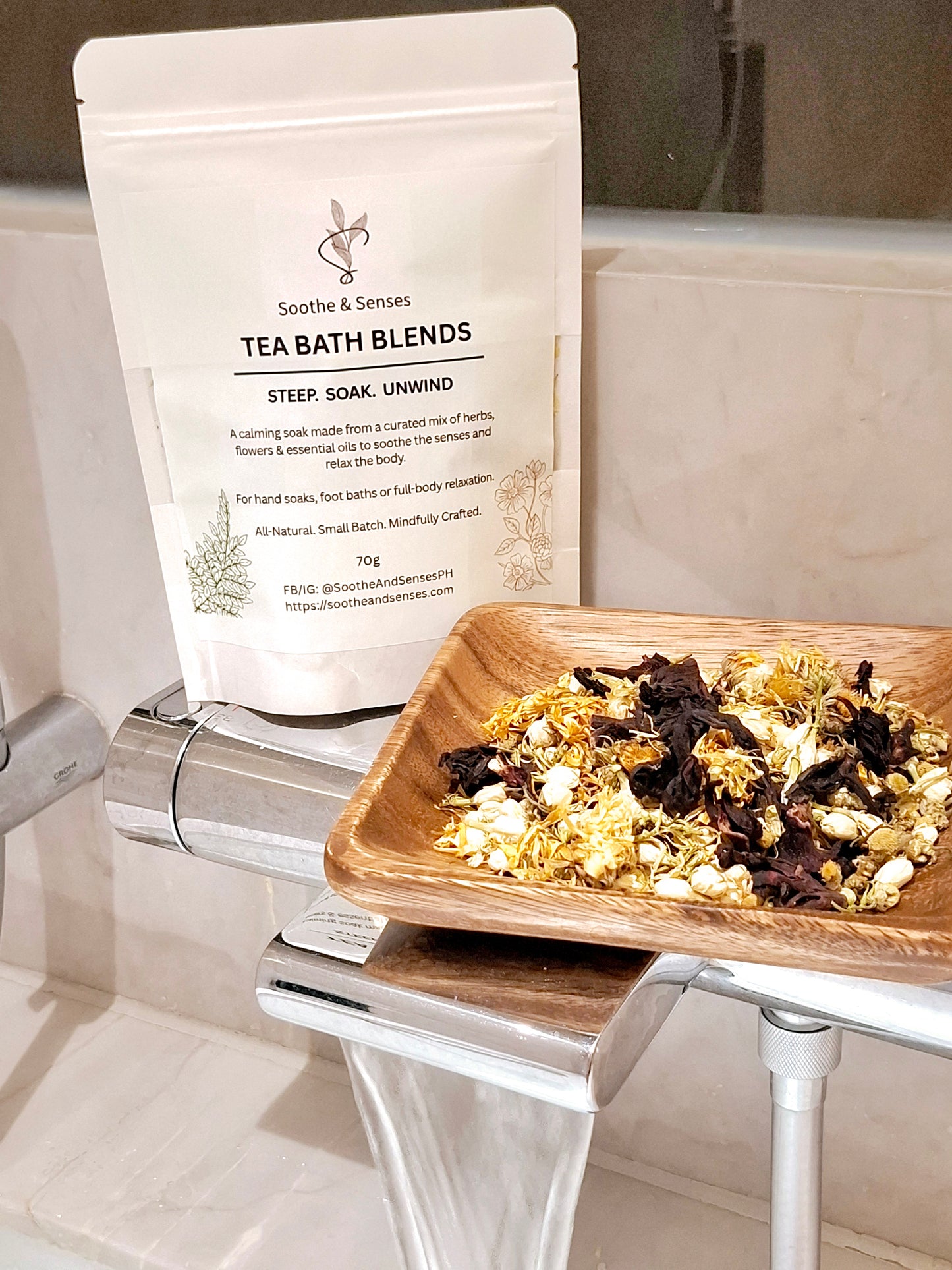 Natural Tea Bath Blends - 70g Pouch