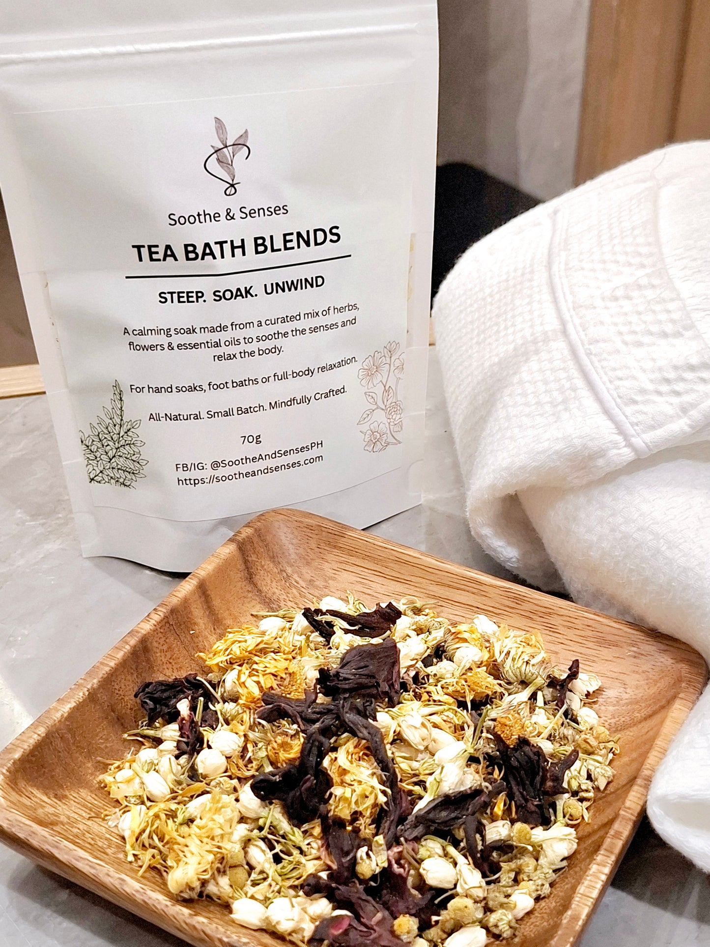 Natural Tea Bath Blends - 70g Pouch