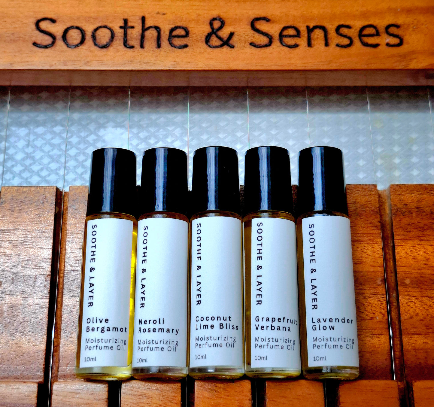 Soothe & Layer Moisturising Perfume Oil Collection - Olive Bergamot 10ml Roll On Glass Bottle