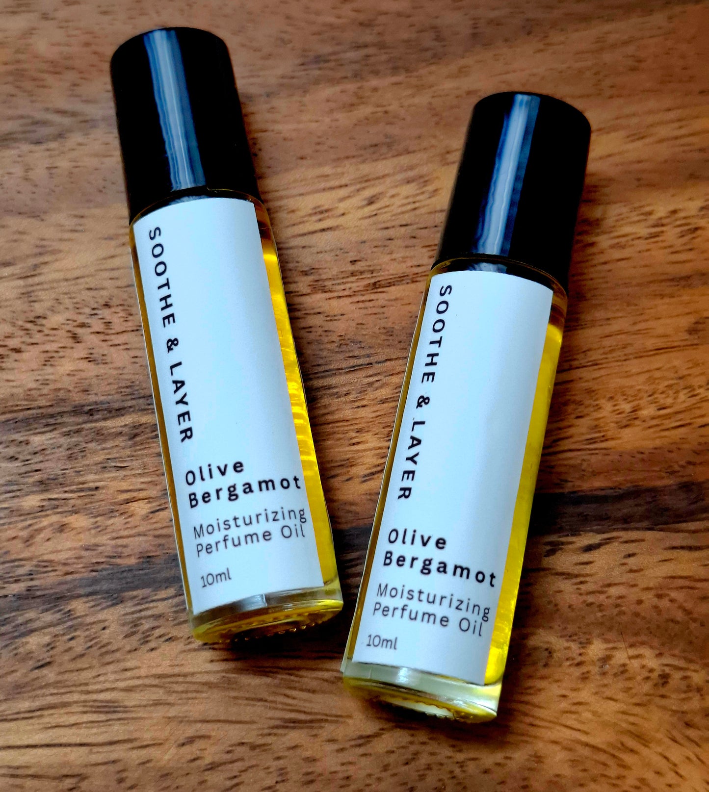 Soothe & Layer Moisturising Perfume Oil Collection - Olive Bergamot 10ml Roll On Glass Bottle