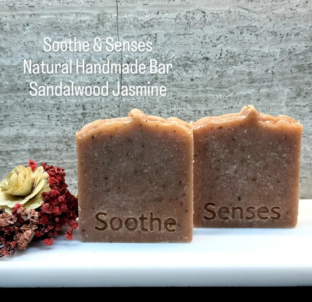 Sandalwood Jasmine Natural Cold Processed Handmade Bar/ Artisan Soap