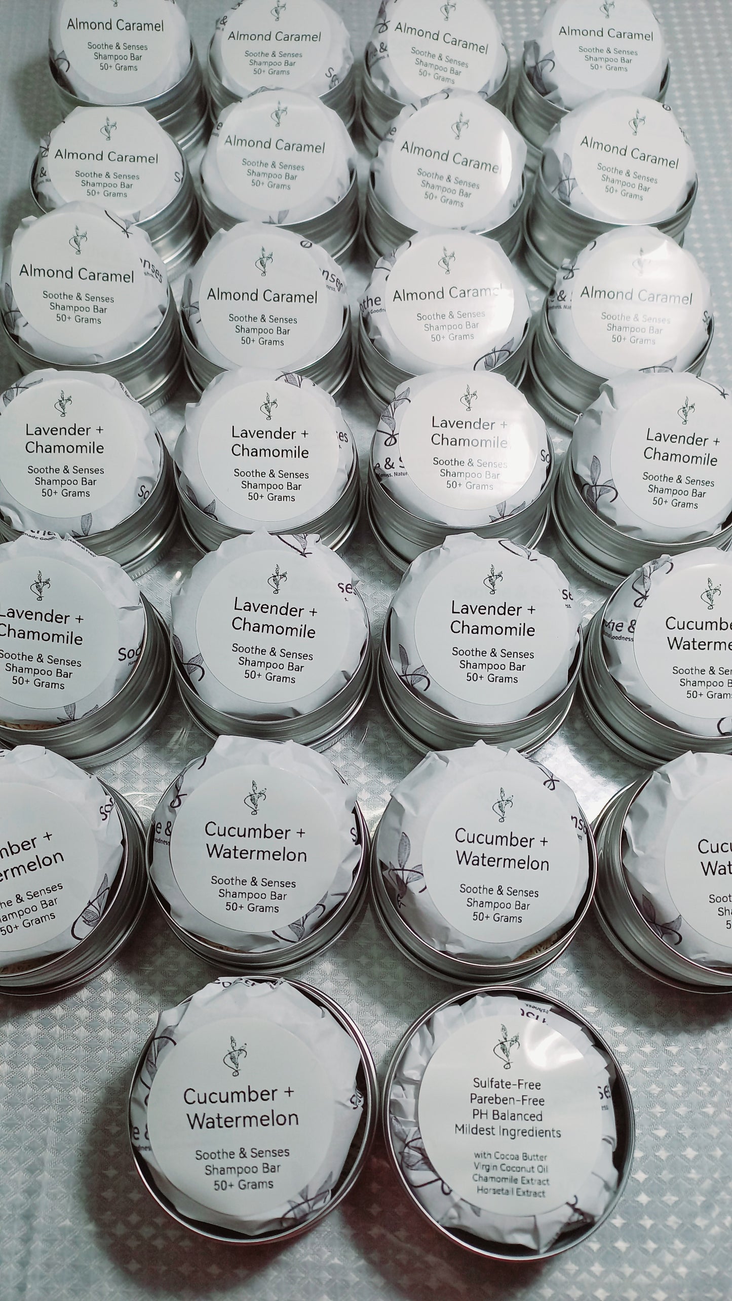 Cucumber + Watermelon Natural Shampoo Bar Sulfate-Free/ Paraben-Free