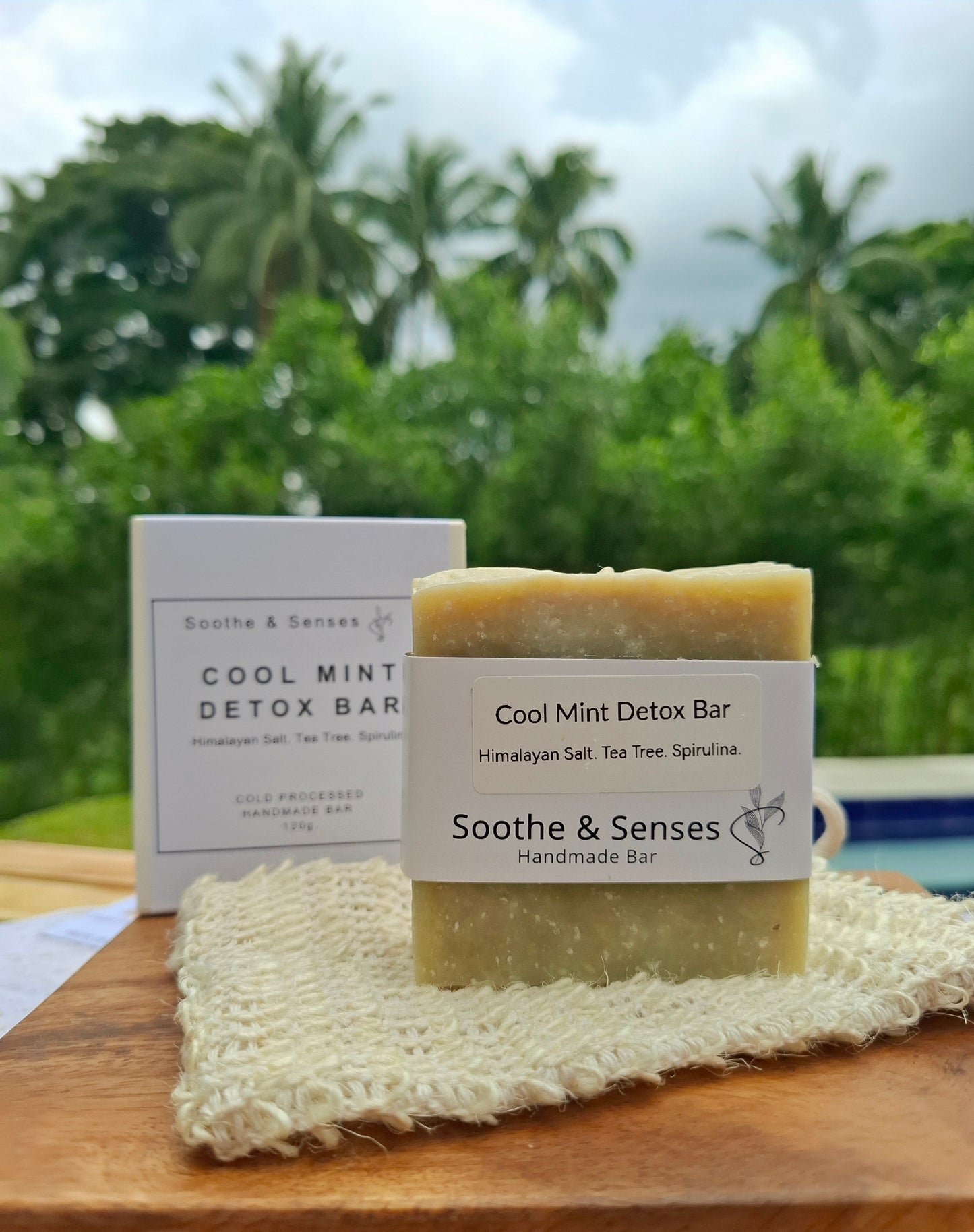 Cool Mint Detox Bar Natural Cold Processed Handmade Bar/ Artisan Soap