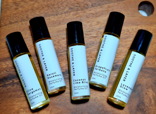 Soothe & Layer Moisturising Perfume Oil Collection - Lavender Glow 10ml Roll-On Glass Bottle
