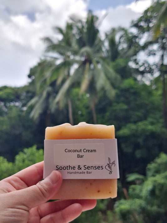Coconut Cream Bar Natural Cold Processed Handmade Bar/ Artisan Soap