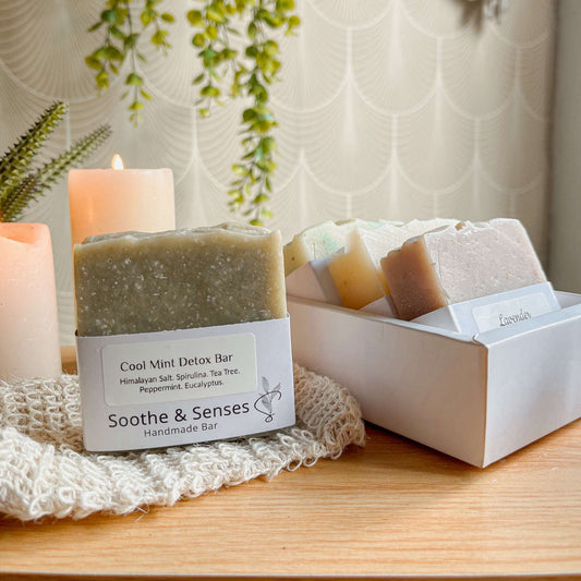 Cool Mint Detox Bar Natural Cold Processed Handmade Bar/ Artisan Soap