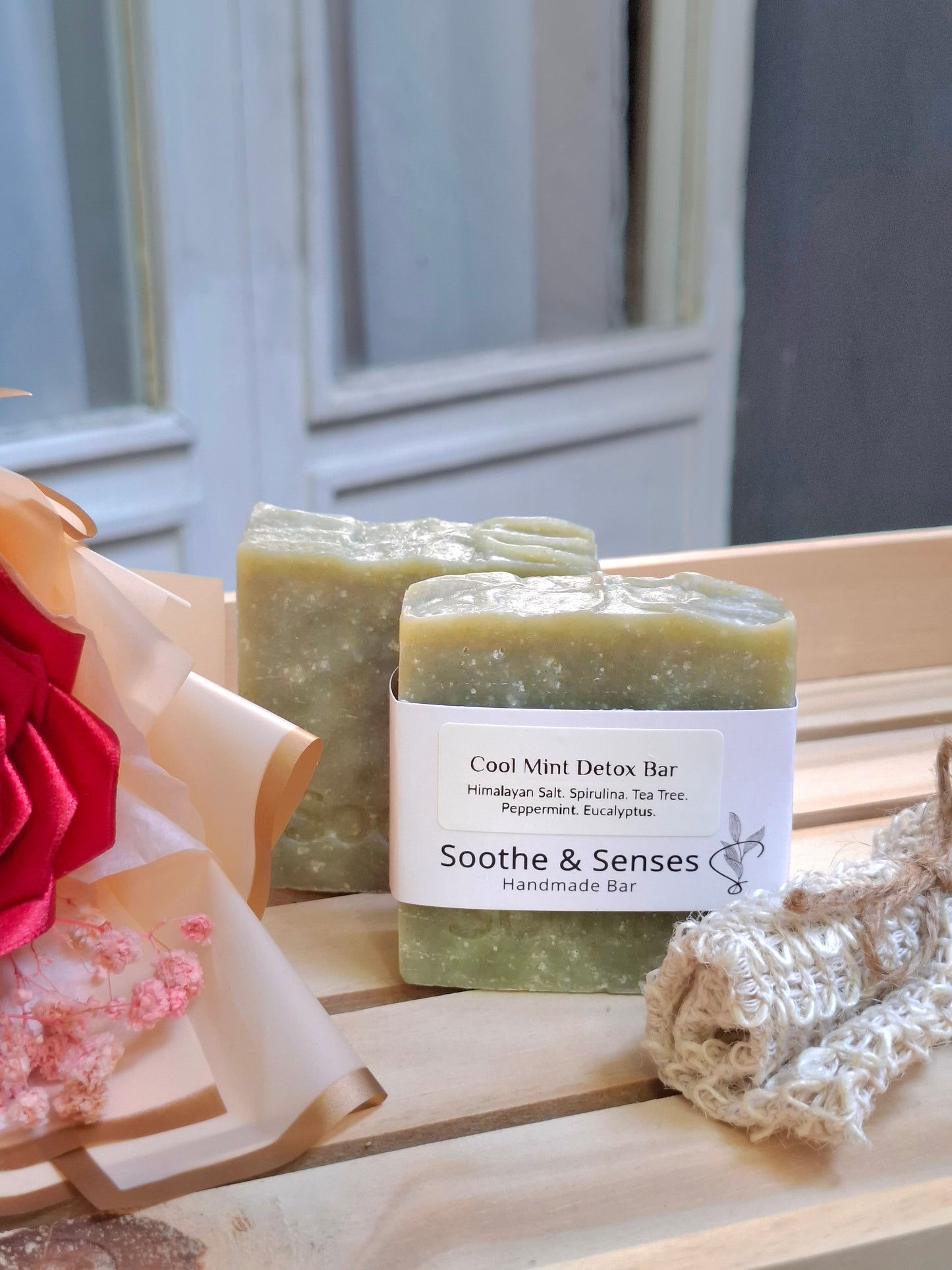Cool Mint Detox Bar Natural Cold Processed Handmade Bar/ Artisan Soap