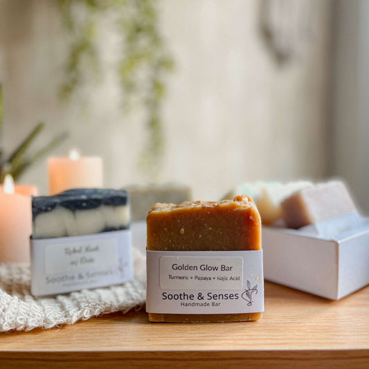 Golden Glow (Papaya/ Turmeric/ Kojic) Natural Cold Processed Handmade Bar/ Artisan Soap
