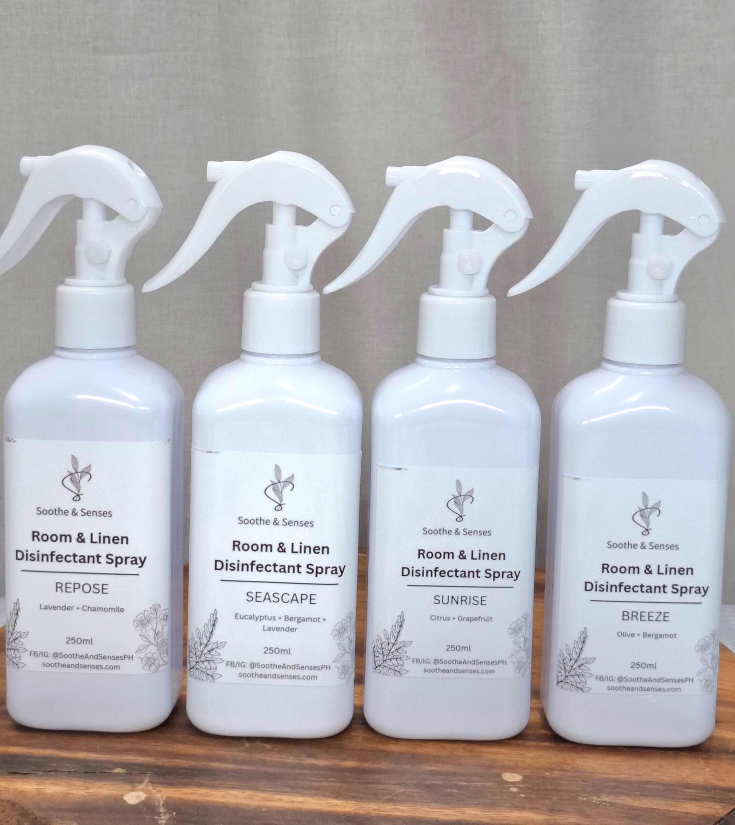 Soothe & Spray - HOME & LINEN COLLECTION Anti-Bacterial Disinfectant Spray for Home, Office, Car Use 250ML