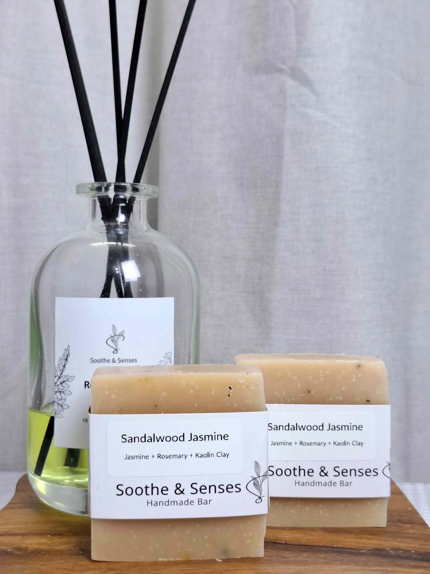 Sandalwood Jasmine Natural Cold Processed Handmade Bar/ Artisan Soap