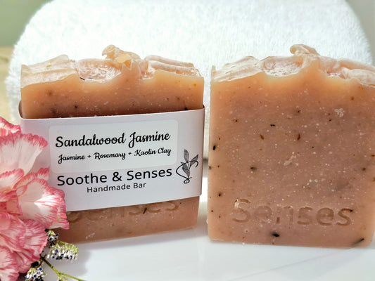 Sandalwood Jasmine Natural Cold Processed Handmade Bar/ Artisan Soap