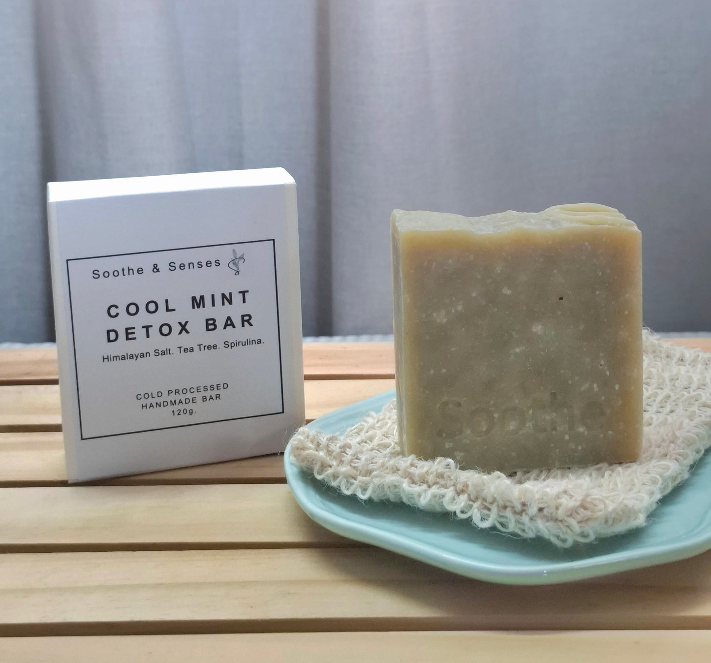 Cool Mint Detox Bar Natural Cold Processed Handmade Bar/ Artisan Soap
