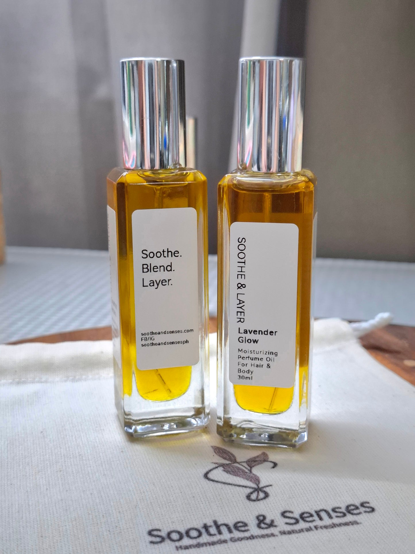 Soothe & Layer Moisturising Perfume Oil Collection - Lavender Glow 30ml Spray Glass Bottle