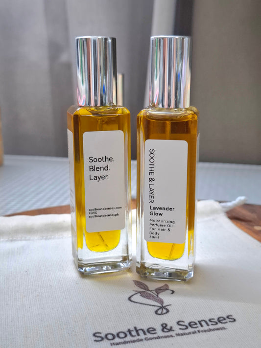 Soothe & Layer Moisturising Perfume Oil Collection - Lavender Glow 30ml Spray Glass Bottle